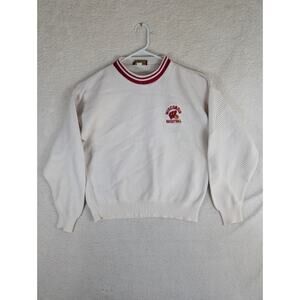 Vintage Wisconsin Badgers Sweatshirt Mens XL White Andrew Rohan 80s USA Made